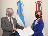 Vicecanciller Tettamanti con embajadora de Hungría, Edit Bucsi-Szabó