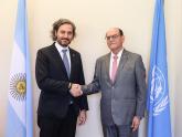 Canciller Santiago Cafiero con su par de la República del Perú, César Landa Arroyo, en Ginebra