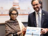 Canciller Cafiero junto a Tara Gandhi_Custión Malvinas