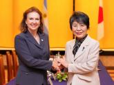 Mondino met with her counterpart, Foreign Minister Yoko Kamikawa