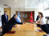 Mondino junto al embajador de Marruecos, Fares Yassir