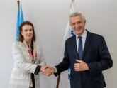 Mondino with the United Nations High Commissioner for Refugees, Filippo Grandi