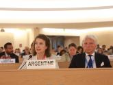 La Canciller Mondino arribó a Ginebra y habló sobre Venezuela en la sede de Naciones Unidas 