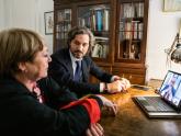 Alta Comisionada ONU DDHH Michelle Bachelet y Canciller argentino Santiago Cafiero