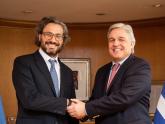 Canciller Santiago Cafiero y su par de Uruguay, Francisco Bustillo