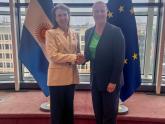 La Canciller fue recibida por Jutta Urpilainen, la Comisario de Asociaciones Internacionales de la Comisión Europea