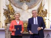 Ursula von der Leyen y Alberto Fernández
