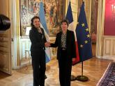 La canciller Diana Mondino con su par francesa Catherine Colonna