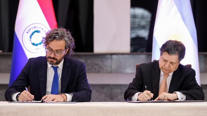 Cancilleres Santiago Cafiero y Euclides Acevedo Candia_Bilateral