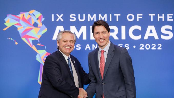 Alberto Fernández y Justin Trudeau