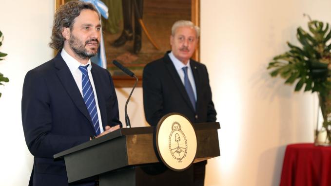 Canciller Cafiero y Guillermo Oliveri, Secretraio de Culto
