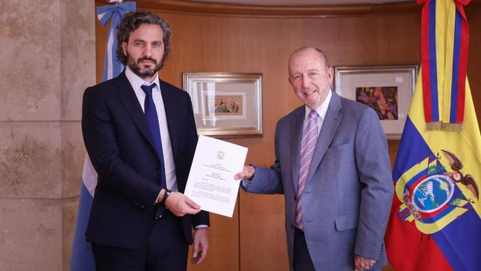 Canciller Cafiero y Xavier Alfonso Monge Yoder 
