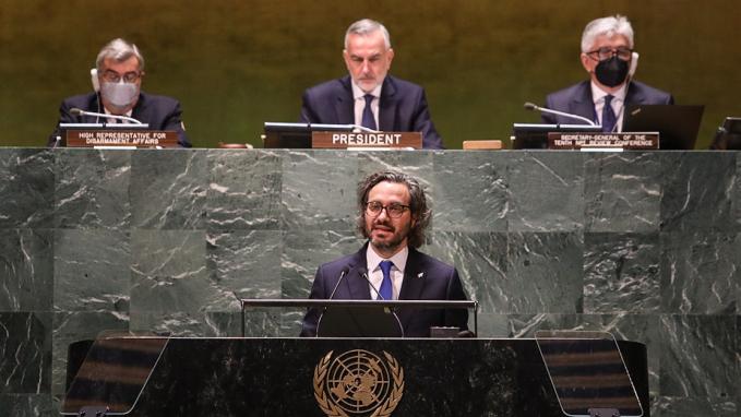 Cafiero en la 10ª Conferencia de Revisión del Tratado de No Proliferación de Armas Nucleares (TNP)