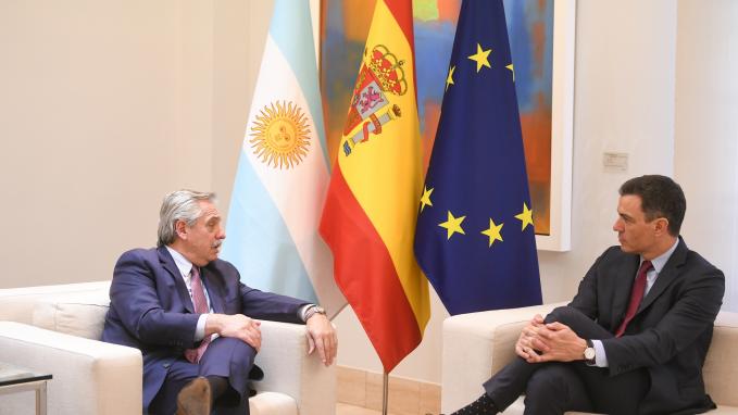 Presidentes Alberto Fernández y Pedro Sànchez_España