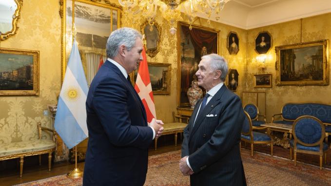 El Ministro de Relaciones Exteriores, Comercio Internacional y Culto mantuvo una reunión con Riccardo Paternò di Montecupo, Gran Canciller de la Soberana y Militar Orden de Malta.