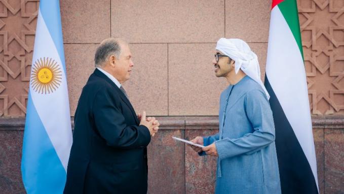 El Canciller Werthein mantuvo un encuentro con Su Alteza el Jeque Abdullah bin Zayed Al Nahyan
