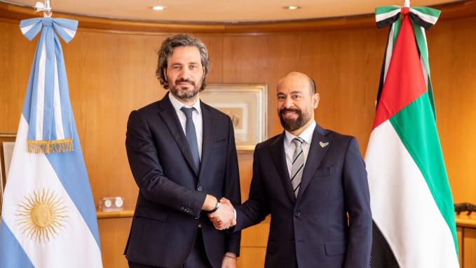 Cafiero recibió hoy al embajador de Emiratos Árabes Unidos en nuestro país, Saeed Abdulla Alqemzi