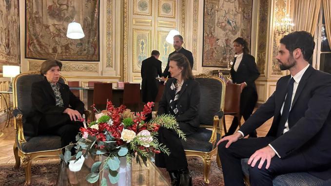 Foreign Minister Diana Mondino with her French counterpart​, Catherine Colonna