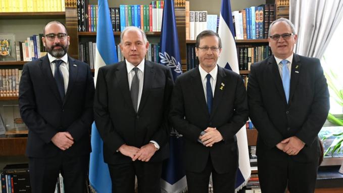 El Canciller Gerardo Werthein con el Presidente de Israel, Isaac Herzog