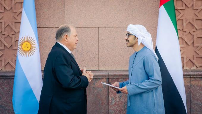 El Canciller Werthein mantuvo un encuentro con Su Alteza el Jeque Abdullah bin Zayed Al Nahyan