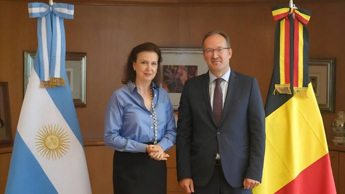 Mondino held a working meeting with the Ambassador of the Kingdom of Belgium to the Argentine Republic, Karl Dhaene