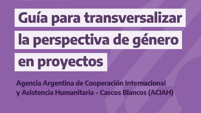 Carátula de la Guía para transversalizar la perspectiva de género en proyectos
