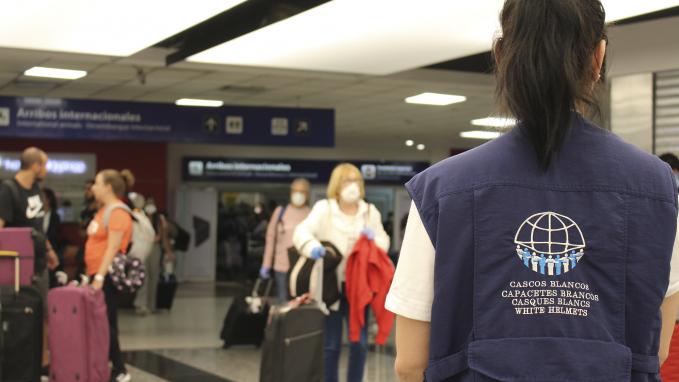 CASCOS BLANCOS COLABORA CON EL TRASLADO DE PASAJEROS REPATRIADOS